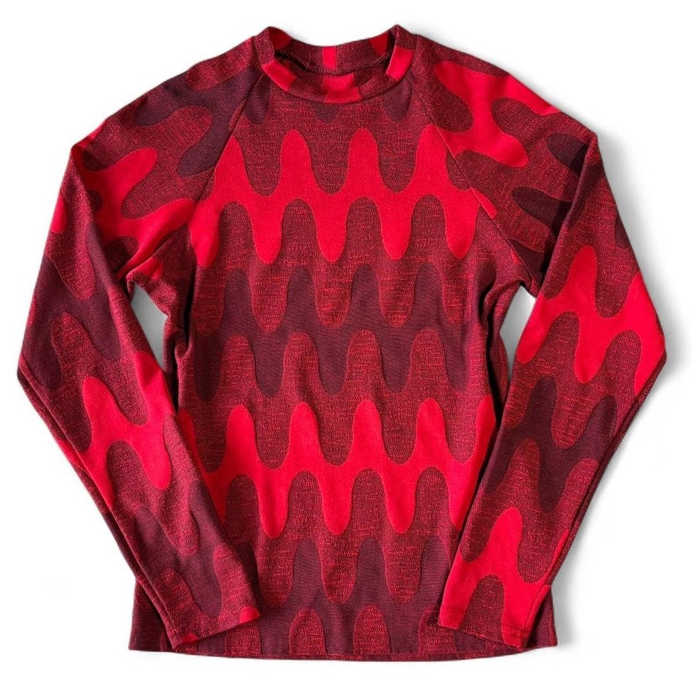 Vintage Red Trippy Pattern Long Sleeve Shirt Medium Large